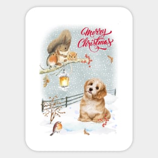 Lhasa Apso Merry Christmas Santa Dog Sticker